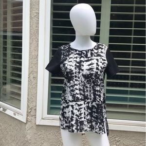 CYNTHIA ROWLEY Black& White ShortSleeve Top  SzXS